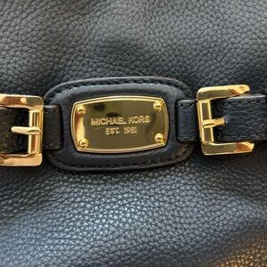 Michael Kors Navy Blue Pebble Leather Crossbody Bag